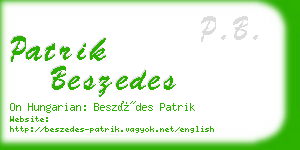 patrik beszedes business card